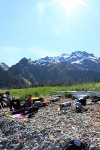 Enjoying the sun in Ressurection Bay, Seward