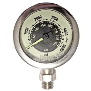 Dive Alaska Pro Dual 2" SPG (PSI/BAR) w/ 26" HP Hose and SS BS
